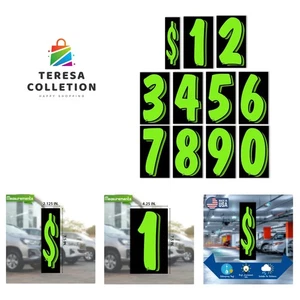 11 Dutzend 12 Packungen à $ - 9 Zeichen 7 1/2 Zoll grün & schwarz Zahlen Wind... - Bild 1 von 8