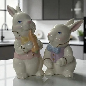 Lenox Osterhase Salz und Pfefferstreuer Set Porzellan Figur Hasen Karotte - Bild 1 von 13