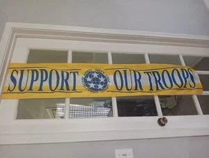 Nyl-glo 100% Supporto Our Troops USA ARMY NAVY MARINES BANDIERA MARCATORE BANNER - Foto 1 di 5
