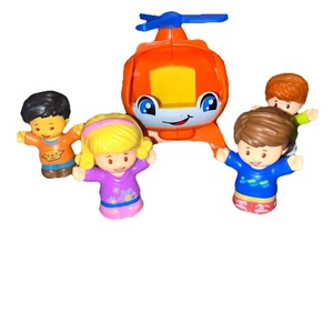 Fisher Price Little People Lot Helicopter -4 Characters - Picture 1 of 7