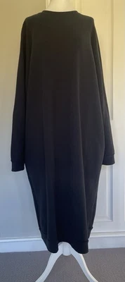Raey Preloved Oversized Black Cotton-Jersey Sweatshirt Dress UK12 RRP £295.00 - Image 1 of 4