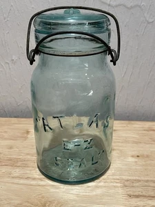 ATLAS E-Z Seal Jar Blue Tint Jar - Picture 1 of 7