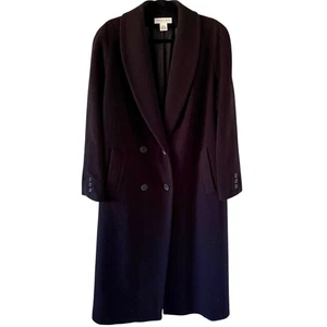 Vtg Preston & York Trench Black Trench Overcoat Jacket Union USA Sz 14 100% Wool - Picture 1 of 14