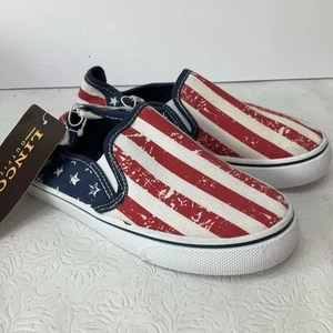 Lincoln  Outfitters Canvas Patriotic Shoes Size 1 Boys/Girls New w Tags - Picture 1 of 5