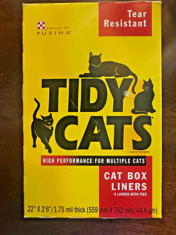 PURINA TIDY CAT CAJA ABIERTA CON 3 FORROS DE ALTO RENDIMIENTO VINTAGE 1998 22" X 30" Foto 1 de 1