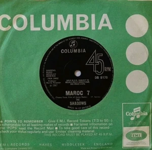 The Shadows-Maroc 7/Bombay Duck Vinyl 7" Single.1967 Columbia DB 8170. - Picture 1 of 4