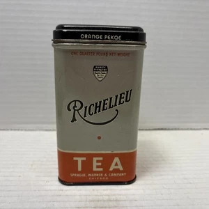 Vintage Richelieu Teedose 30er Jahre Werbedose Sprague Warner Co Chicago leer - Bild 1 von 7