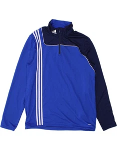 ADIDAS Mens Climalite Pullover Tracksuit Top UK 46/48 XL Blue Colourblock CJ61 - Picture 1 of 3