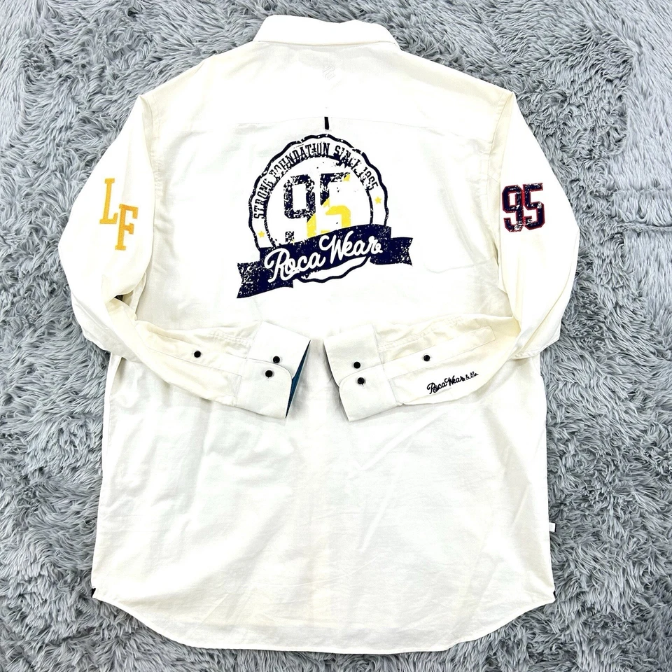 Camisa Rocawear Para Hombre 2XL Blanca De Colección Y2K Spellout RW-95 Hip Hop Ropa de Calle Foto 1 de 4