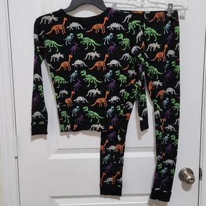 Jungen 12 schwarze Langarm Dinosaurier Skelett Schlafanzüge - Bild 1 von 4
