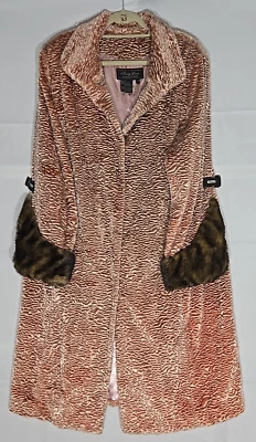 Vintage Terry Lewis Full Length Faux Fur Coat Rose Pink Hollywood Boho Heavy - Image 1 of 4