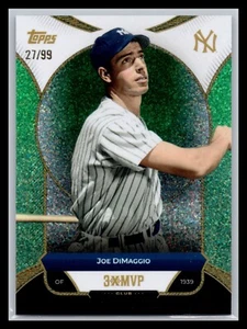 2025 Topps Welcome to the Club: 3•X•MVP 31 Joe DiMaggio Green Stardust Foil /99 - Picture 1 of 2