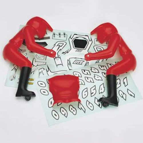 DuraTrax Replacement Rider & Decal Set (Red) for 1:5 DX450 Dirtbike DTXC4365 - Image 1 of 2