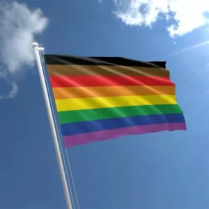 8 COLOUR RAINBOW PRIDE FLAG 5ft x 3ft Gay Inclusive Flags with Eyelets LGBTQIA+ - Foto 1 di 1