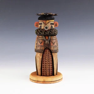 NATIVE AMERICAN HOPI CORN DANCER KACHINA BY TYSON NEQUATEWA - Picture 1 of 8