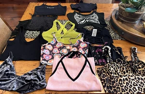 DAMEN CROP TANK TEE NECKHOLDER TOPS MITTEL LARGE URBAN F21 VICTORIA FABLETICS SHEIN PAKET - Bild 1 von 18