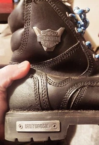 Harley Davidson schwarze Lederstiefel Größe 10 - Bild 1 von 6