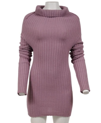 Dolce Gabbana женщин ребро вязаный водолазка свитер 40 фиолетовый шерсти акриловый пуловер - Изображение 1 из 4
