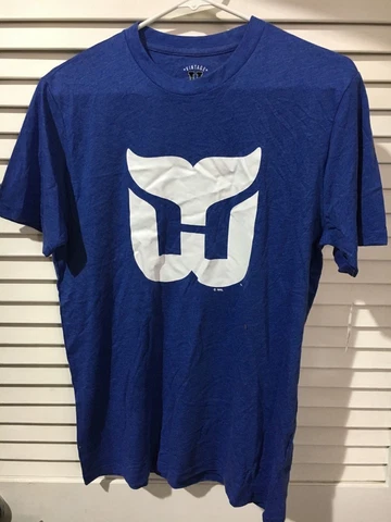 Vintage Reproduction NHL Hockey Men's S Small Blue Hartford Whalers T-Shirt 296 Cover