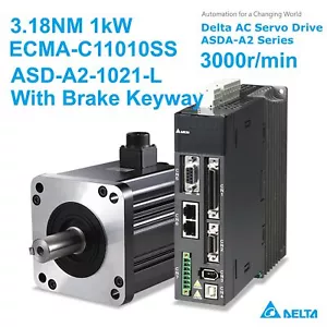 Delta A2 1KW CNC AC Servo Motor Drive Kits ECMA-C11010SS+ASD-A2-1021-L 220V 1KW - Picture 1 of 6