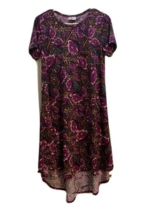 LuLaRoe Carly Dress Pre-owned XSmall Burgundy Print - Picture 1 of 4