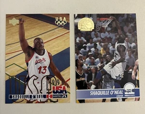 Shaquille O'Neal 1995-96 Upper Deck #321 Team USA AND 1994-95 NBA Hoops #SC33 - Picture 1 of 7