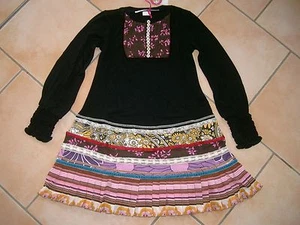 (76) Nolita Pocket Girls Materialmix Kleid mit Seide und Perlmuttknöpfen gr.98 - Afbeelding 1 van 4