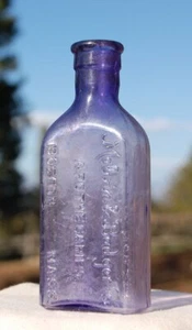 Antique MELVIN & BADGER apothecary bottle SUN COLOR AMETHYST SCA from BOSTON MA - Picture 1 of 3