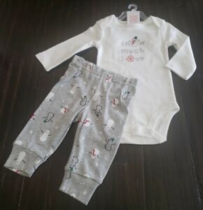 Baby Christmas Outfit 'snow much love' 12 Month Winter Carter's Just One You NWT