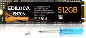 512GB 3D NAND TLC M.2 SSD, M.2 2280 SATA III 6Gb/s SSD Internal Hard Drive - Picture 1 of 8