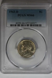 1943-D .05 PCGS MS66 JEFFERSON SILVER - Picture 1 of 2