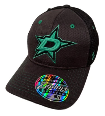 Zephyr NHL Dallas Stars RARE "Rally” Structured Curved Bill Stretch Fit Hat NWT - Image 1 of 4