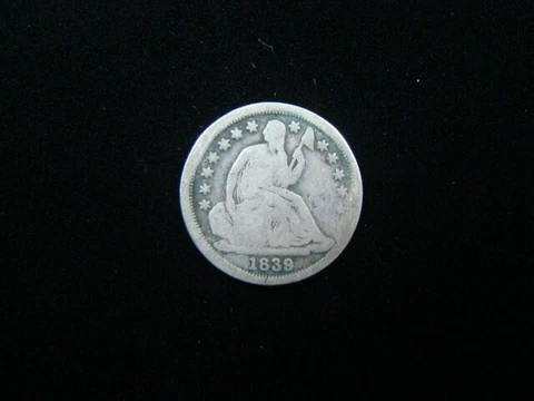 1839 Liberty Seated Silver Half Dime Good 40605 Cover