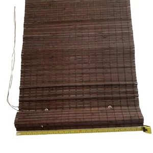 2 Natural Woven Roman Shades With Rear Lift Cords For Child Safety 23W 60L - Picture 1 of 12