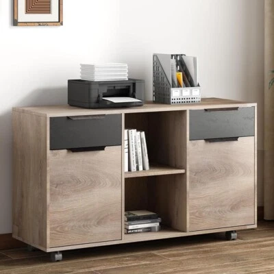 Archivador móvil con 2 cajones debajo del escritorio cajones de almacenamiento oficina armario rodante Foto 1 de 4