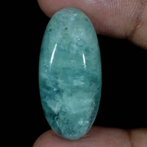 AA+ Unheated Natural Aquamarine Greenish Blue Oval Cabochon Brazil Ravishing - Bild 1 von 4