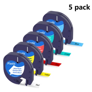 5PK Compatible Dymo LetraTag 91201 91331 91332 12mm Label Tape Cartridge LT-100H - Picture 1 of 11