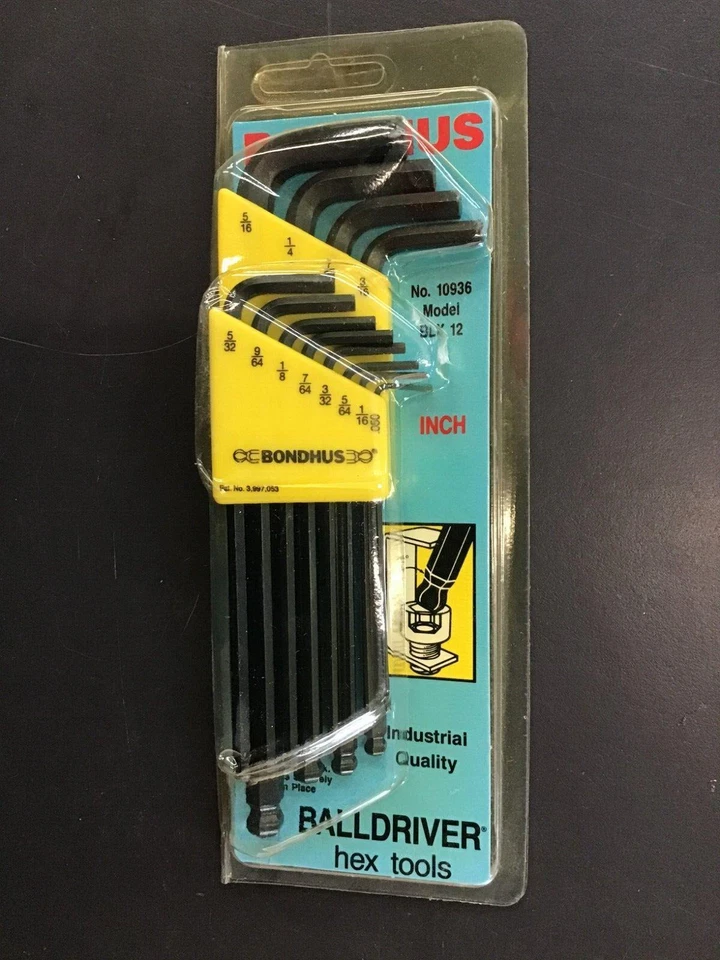 BONDHUS 10936 BALL END L- WRENCH SET .050- 5/16 INCH  - Image 1 of 1