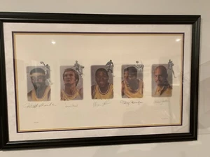 Lakers Legends Signed Lithograph (5) Chamberlain, Jerry West, Magic, etc… - Picture 1 of 2