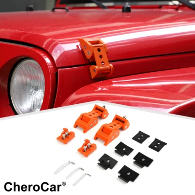 Metal Front Hood Latch Lock Catch Buckle Set For 2007-23 Jeep Wrangler JK JL JT - Imagem 1 de 4