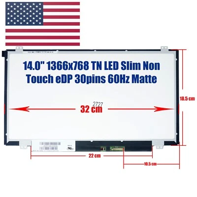 New Laptop Screen 5D10H33162 5D10K81464 LP140WHU-TPH1 5D10G39241 5D10F76129 60Hz - Image 1 of 4