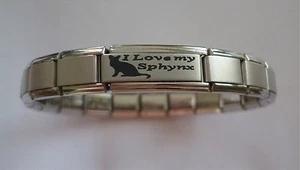 Italian Charms Bracelet Cat I love My Sphynx - Picture 1 of 1