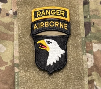 US Army 101st Airborne Division Patch/Ranger Tab w/ Hook Full-Color ACU - Image 1 of 2