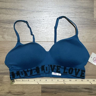 Sujetador Kohls SO Talla L Junior Ropa Interior Azul Bella Ligeramente Acolchado Love Nuevo con Etiquetas Foto 1 de 4