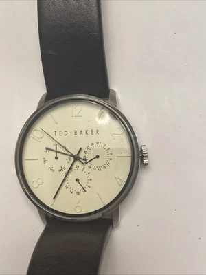 Ted Baker TE10029567 Multifunction White Blue Accent Hands Leather Strap Watch - Image 1 of 3