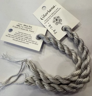 Gloriana 12 Strand Silk Floss For Needlework-2 Skeins/6 Yd Each- SILVER FOX - Image 1 of 2