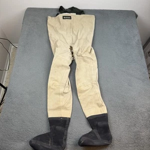 Simms Fishing Wading Hip Waders Gore-Tex Men Small Beige (damaged) - Picture 1 of 11