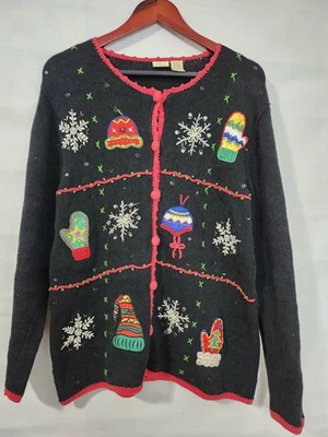 Suéter navideño de colección Cherokee bordado con cuentas para mujer talla Lg  Foto 1 de 3