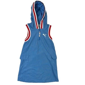 Puma Girls' Blue Hooded Sporty Sleeveless Athletic Dress With Pockets Size 6 - Picture 1 of 5