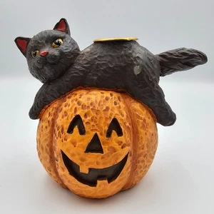 Halloween Black Cat on Jack-o-Lantern Pumpkin Candle Holder – Kohl’s - Picture 1 of 9